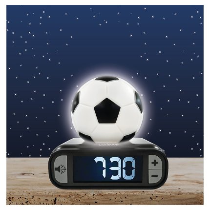 Budík s nočním 3D světlem Fotbalová edice