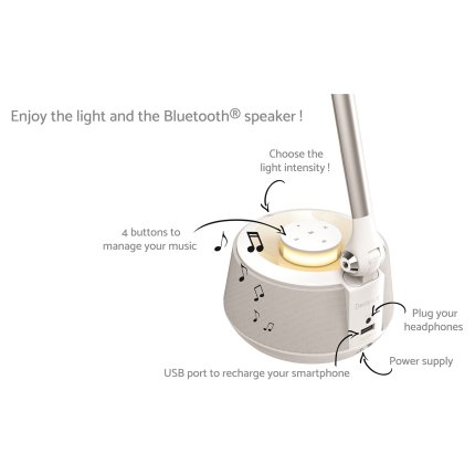 Stolní LED lampa s reproduktorem