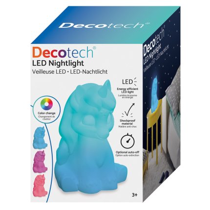 Designové noční světlo LED 3D Jednorožec 20 cm