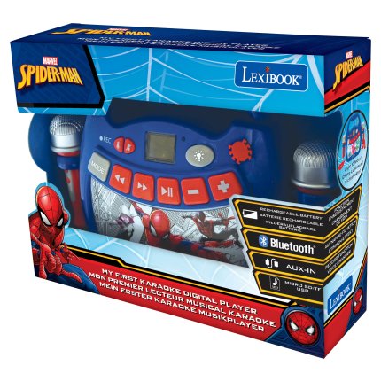 Leuchtender digitaler Karaoke-Player mit 2 Mikrofonen Spider-Man