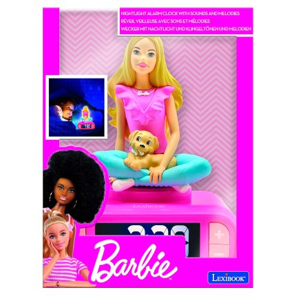 Budík s nočním 3D světlem Barbie