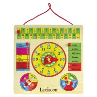 Wooden Calendar with Clock in Spanish Bio Toys