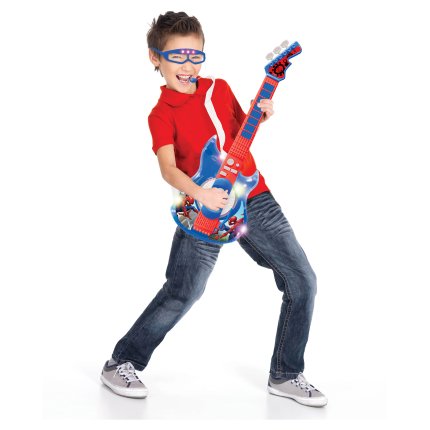 Elektronische Gitarre mit Brille und Mikrofon Spider-Man