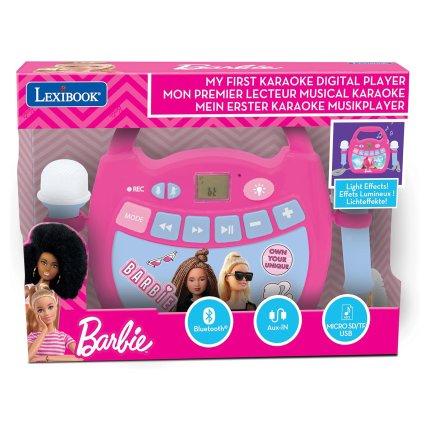 Leuchtender digitaler Karaoke-Player mit 2 Mikrofonen Barbie